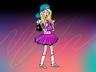 Girl EDC México 2020 beat character design character illustration electronic music festival girl illustration music social media sound young