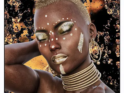 Good As Gold 3D Rendering 3d art 3d artist 3d render 3d rendering 3d4u2c cg fashion gold golden model modeling nubian realistic 3d renderhub renders