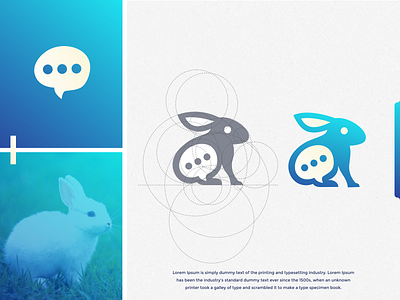 Rabbit Chatting logo design awesome blue brand brand identity brandidentity branding bubble bunny business chat color design forsale identity inspiration inspirations logo rabbit rabbit logo rabbits