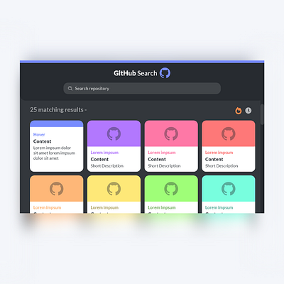 GitHub Repository Search website concept app design flat interface minimal ui ui design uiux ux web website