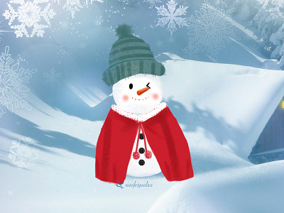 Third cute snowmen design doodle illistration snowmen