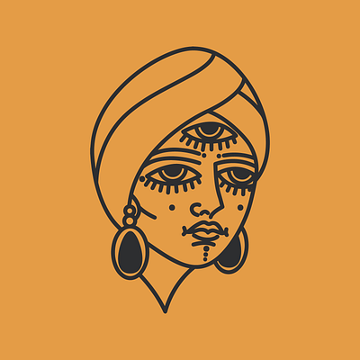 Psychic design drawing illustration logo psychic tattoo vector
