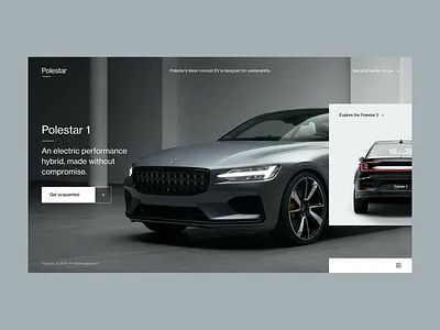 Polestar / Concept cars clean concept design interaction minimal motion polestar promo slider typography ui ux volvo website