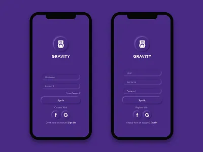 Gravity UI neumorphic neumorphism skeumorphic skeumorphism ui ui design uidesign uiux