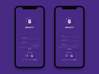 Gravity UI neumorphic neumorphism skeumorphic skeumorphism ui ui design uidesign uiux