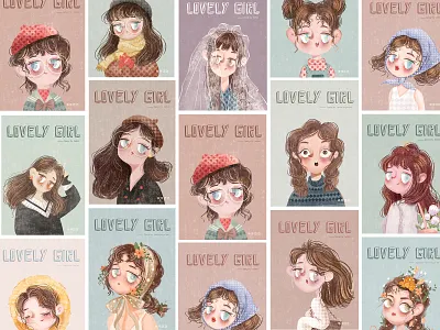 萌系少女插画汇总 character art cut design girl illustartion