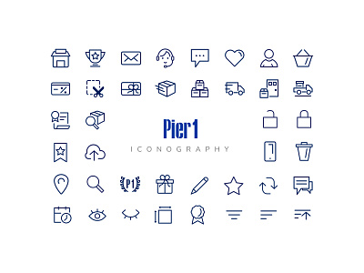 Pier 1 Iconography brand ecommerce icon icons idenity illustration mark set type ui