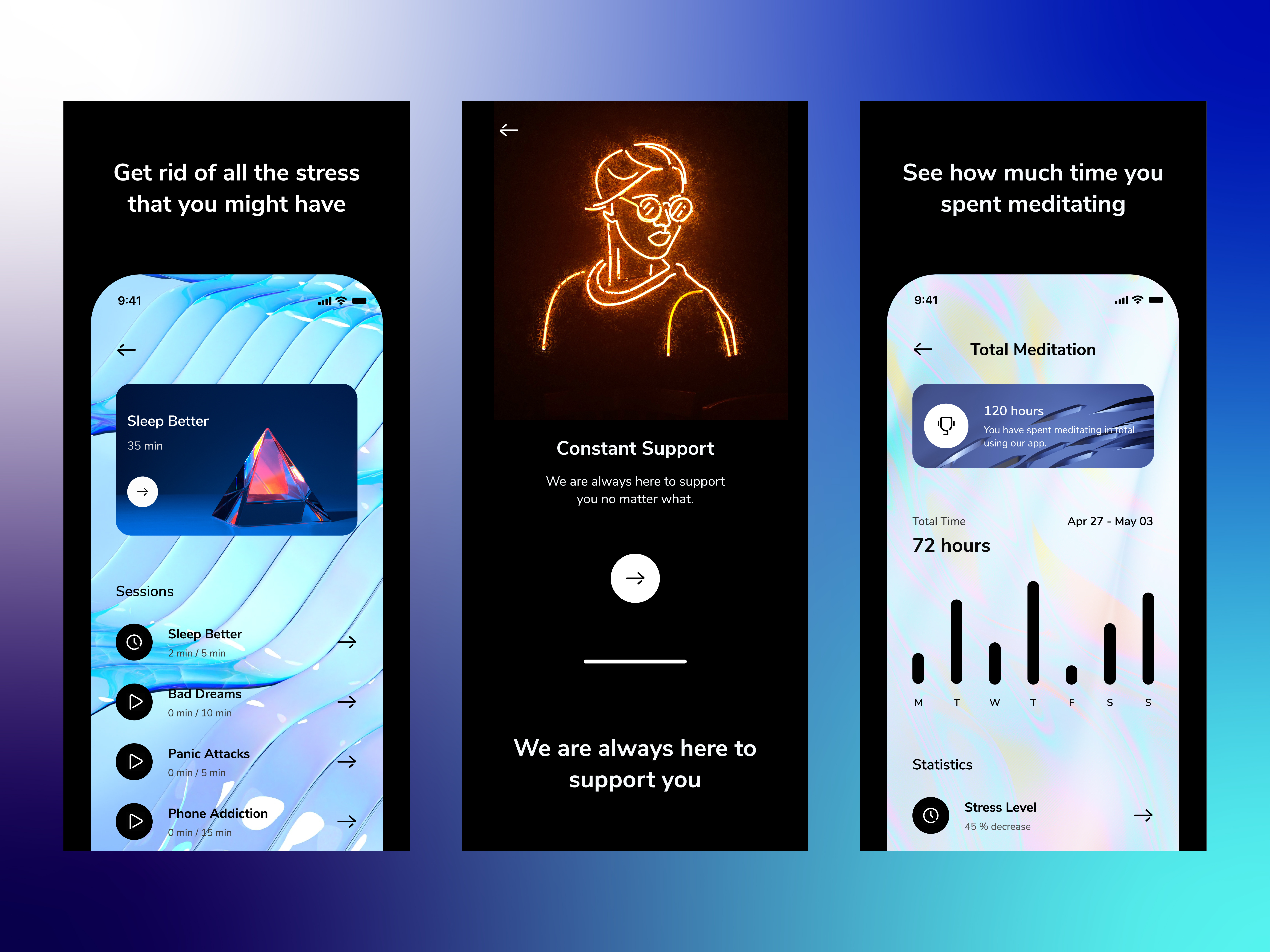 Meditation App Visual UI application design designer futurastic india interface lalit startup ui user interface ux