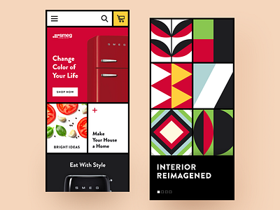 SMEG Mobile Concept app colorful design ecommerce halo lab ios iphone items mobile mobile app design mobile application mobile first smeg ui user experience user interface ux