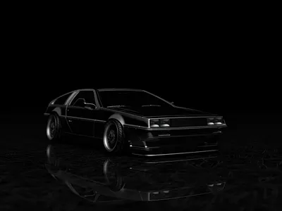 Dark De Lo 3d backtothefuture c4d car cyberpunk delorean vlasuhiro