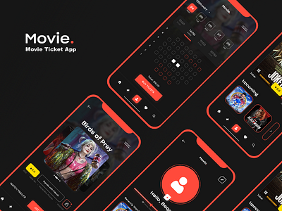 Movie Tickets App UI app app design clean clean ui design design flat graphic design joker joker ui minimal mobile movie tickets movie ui simple ticket ui ui ui design web web design