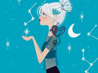 Starry eyed! birdgirl cute girl profile stars