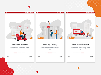 Intro Screen - Courier web courier delivery app ui intro screen welcome page