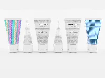 3D White Cream Tubes 3d model 3d product design 3d tube 3dscene bathroom beauty branding care cleaning cosmetics cream bottle cream jar creative dribbble flat foam gel illustration latest tube