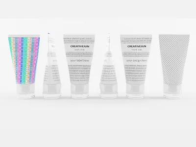 3D White Cream Tubes with Cap Semi-Transparent 3d model 3d product design 3d tube 3ds max bathroom beauty branding care cleaning cosmetics cream bottle cream jar creative flat foam gel hair illustration latest tube