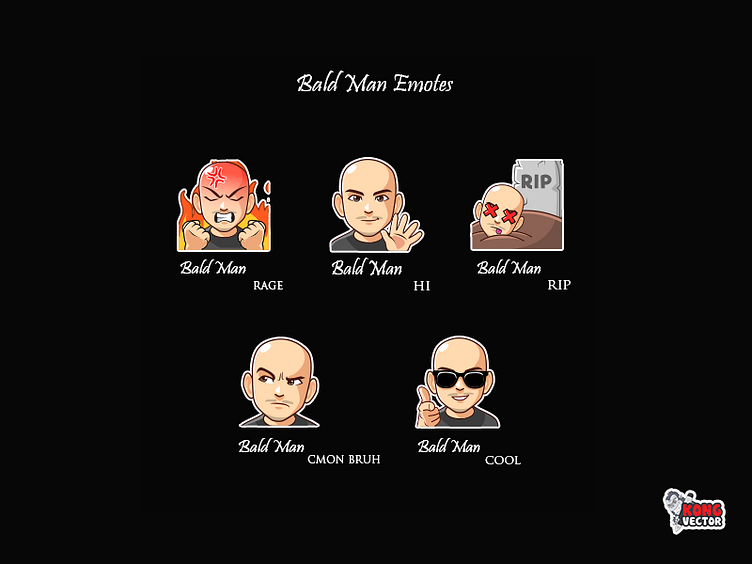 Bald Man Twitch Emotes by Kong Vector on Dribbble