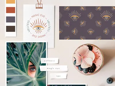 Wellness logo bohemian branding feminine logo hand drawn icon illustration logo magic eye minimal spa logo template vector web wellness