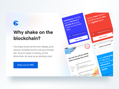 Handshake landing page
