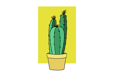 Cactus in a pot. Home plant, gardening. Vector stock illustratio cactus garden gardening illustration plant pot spring summer vector