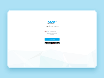 MXP Login page design flat minimal ui ux vector web website