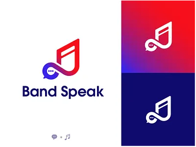 Logo Band Speak 💬+🎵 chat gradient logo music