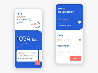 Car pooling App Design app art director car chart dashboad design dribble eco gamification gaming green interface ios minimal mobile mobility smart trip ui ux