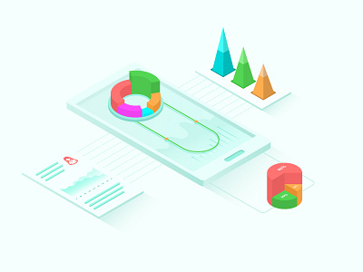 Data Analysis Illustration abstract data data analysis icon illustration isometric isometric illustration vector