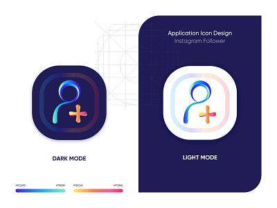 Instagram Follower App Icon app app icon clean dark mode design follower icon illustration instagram minimal mobile social ui vector