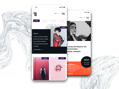 Fashion School Mobile app article branding fashion fashion illustration menu miew mobile news school shapes slider ui ui ux uiux ux web website