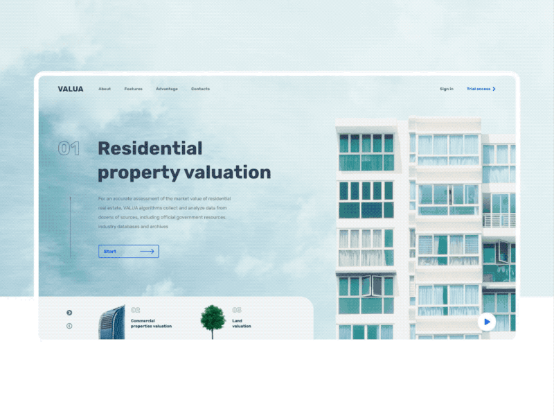 Landing for real estate appraisal solution blank building estate land landing landing page lite motion real estate real estate appraisal residential sky slider web design