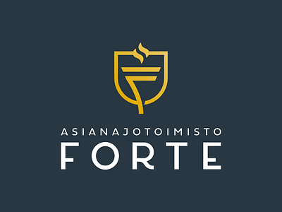 Asianajotoimisto Forte Logo attorney branding design f letter identity law lawyer logo torch