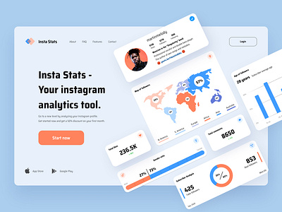 Analytics Dashboard - Landing page analysis analytic analytics analytics chart analytics dashboard app app landing app landing page cards dashboard diagramming diagrams figma schedule scheduler schedules template templates ui