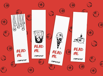 Eyes Bookmarks art black book bookmark branding design eye eyes flat illustraion reading red trash