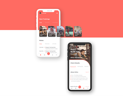 Fitness Planner app for Trainers client management figma fitness app healthy lifestyle organizer planner ui