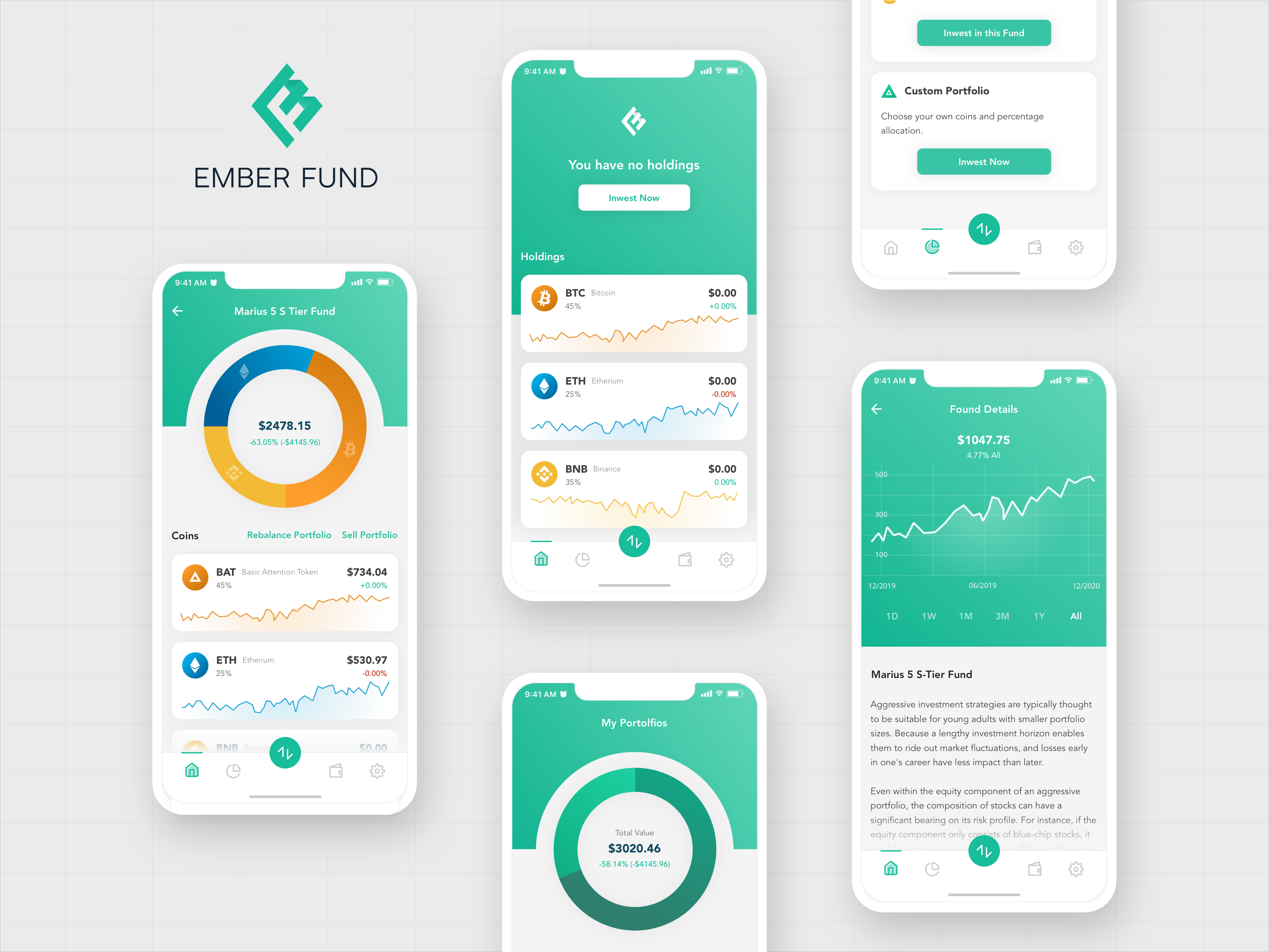 Ember Fund App Concept - light mode by Marcin Michalski on Dribbble