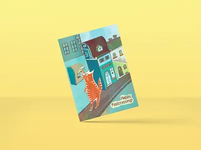 Postcard for German e-shop flat illustration vector