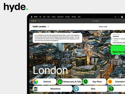 Hyde.City - Travel Landing Page branding ios landing page logo product startup travel typography ui ux web website