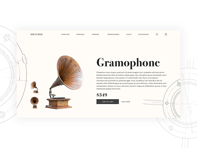 Daily UI – #012 E-Commerce Shop (Single item) adobexd antique dailyui dailyui012 dailyuichallenge e comerce ecommerce gramophone illustration online store uidesign uiux vintage webdesign webshop