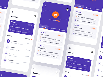 Shipment Tracking UI app colorful concept delivery delivery app ios minimal shipment shipping tracking ui ux