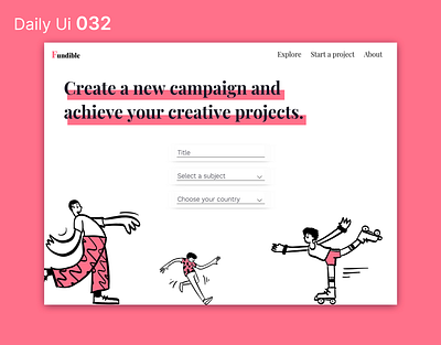 Daily Ui 032 - Crowfunding Campaign character colors crowfunding daily ui dailyui design illustration pink ui ui design uidesign ux