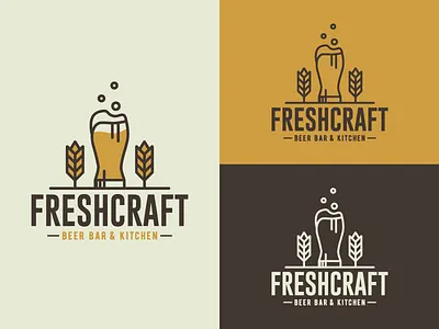 Freshcraft - Beer bar and kitchen beer brand identity branding craft beer craftbeer design graphic design illustration logo design logo design branding logo designs logodesign logotype typography vector vintage vintage logo