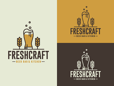 Freshcraft - Beer bar and kitchen beer brand identity branding craft beer craftbeer design graphic design illustration logo design logo design branding logo designs logodesign logotype typography vector vintage vintage logo