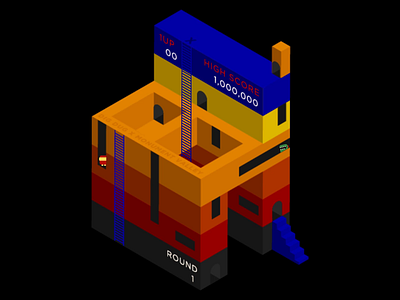 Dig Dug x Monument Valley, Pt 2 animation arcade branding color design design branding dig dug flag game gif illustration isometric layers logo motion score typography vector video games