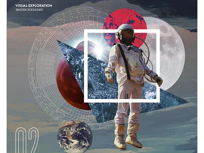 Day 02 - Can you hear me Major Tom? collage daily design illustration sketch texture type typography