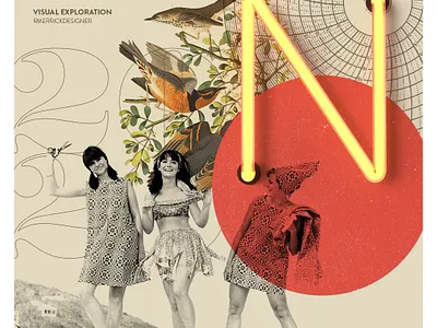 Day 01 - Digital Sketch collage design illustration retro type typography