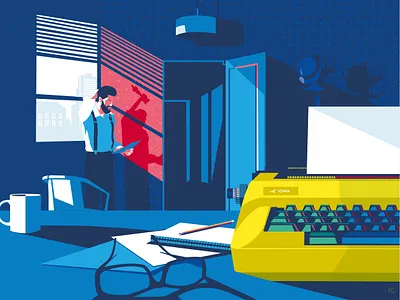 "Coming Soon" - IOWA Alumni Magazine - Full page Illustration artwork cinema digitalart director film hollywood illustration illustrator movie oscar oscars pop art screenwriter thriller typewriter vintage