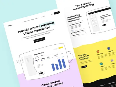 Builder: Landing page app design customer service dashboard landing marketing marketing services platform product design saas site targeting web web application website