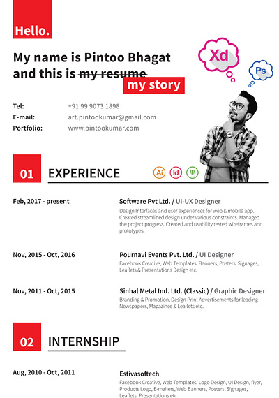 MyStory Resume Template branding design resume template