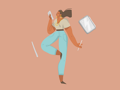 Girl and Ipad abstract adobe draw apple apple pencil art cartoon design digital girl illustration ipad pro people people character vector