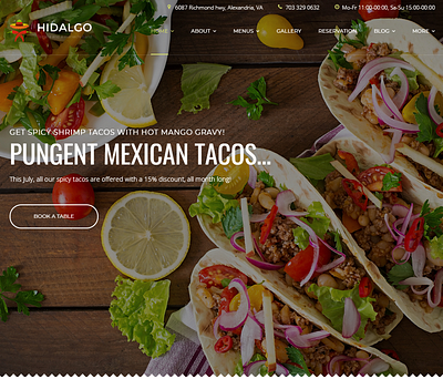 Mexican Food Restaurant WordPress Theme - Hidalgo blog elementor elementor templates mexican food wordpress design wordpress designs wordpress theme wordpress themes